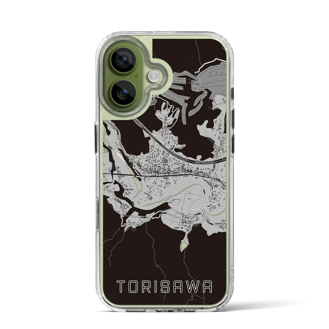 【鳥沢(山梨県)】地図柄iPhoneケース(MagSafeタイプ)