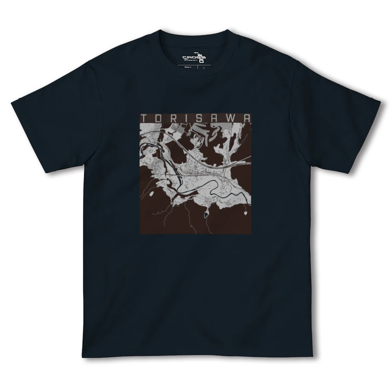 【鳥沢(山梨県)】地図柄ヘビーウェイトTシャツ