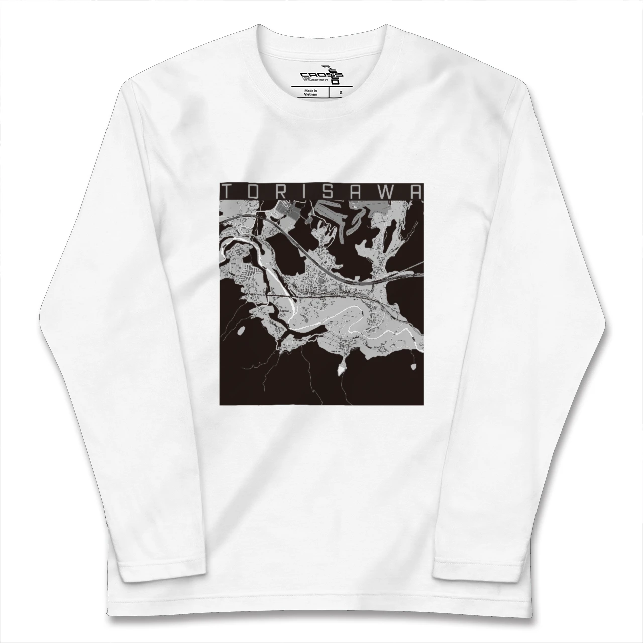 【鳥沢(山梨県)】地図柄ロングスリーブTシャツ
