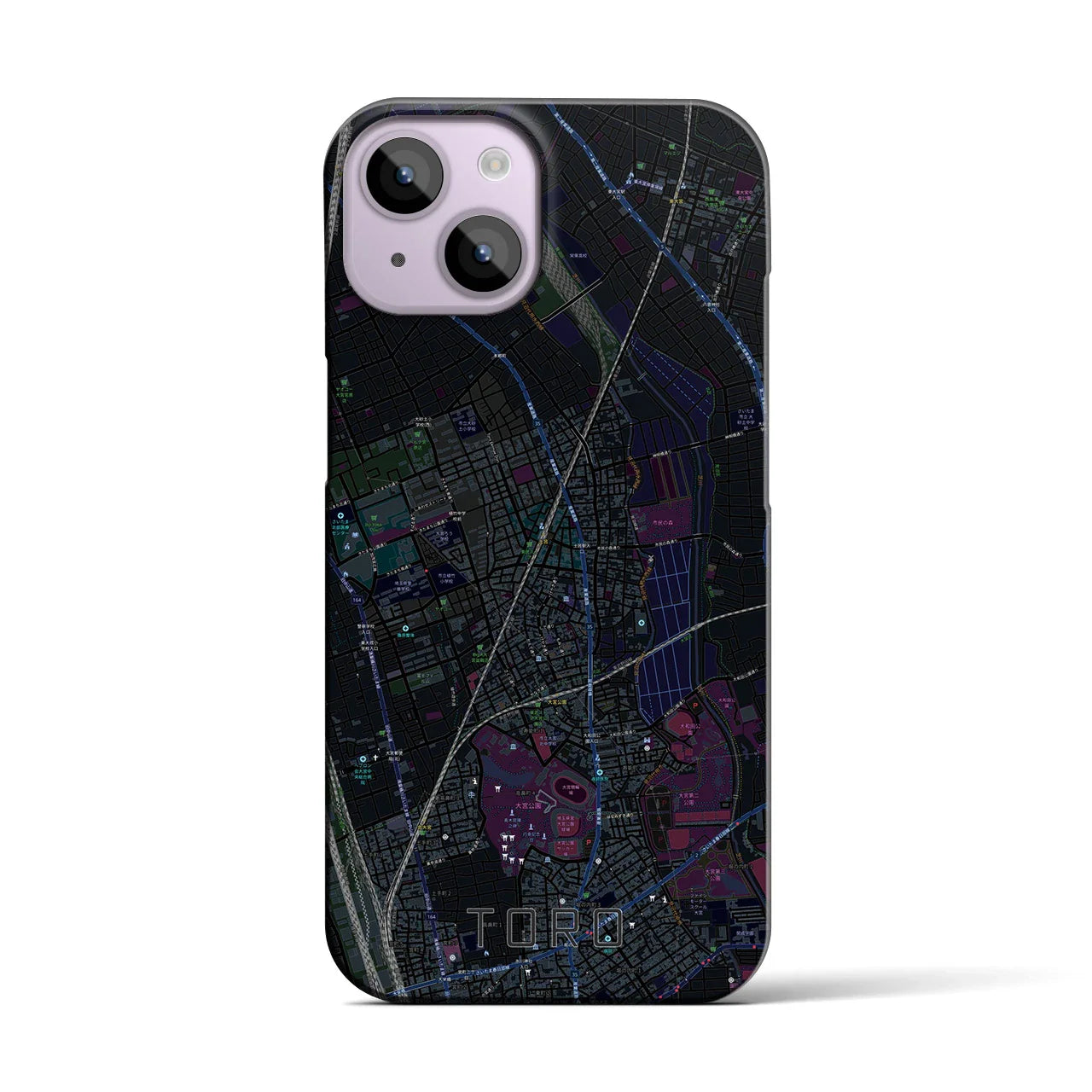 【土呂(埼玉県)】地図柄iPhoneケース(バックカバータイプ)