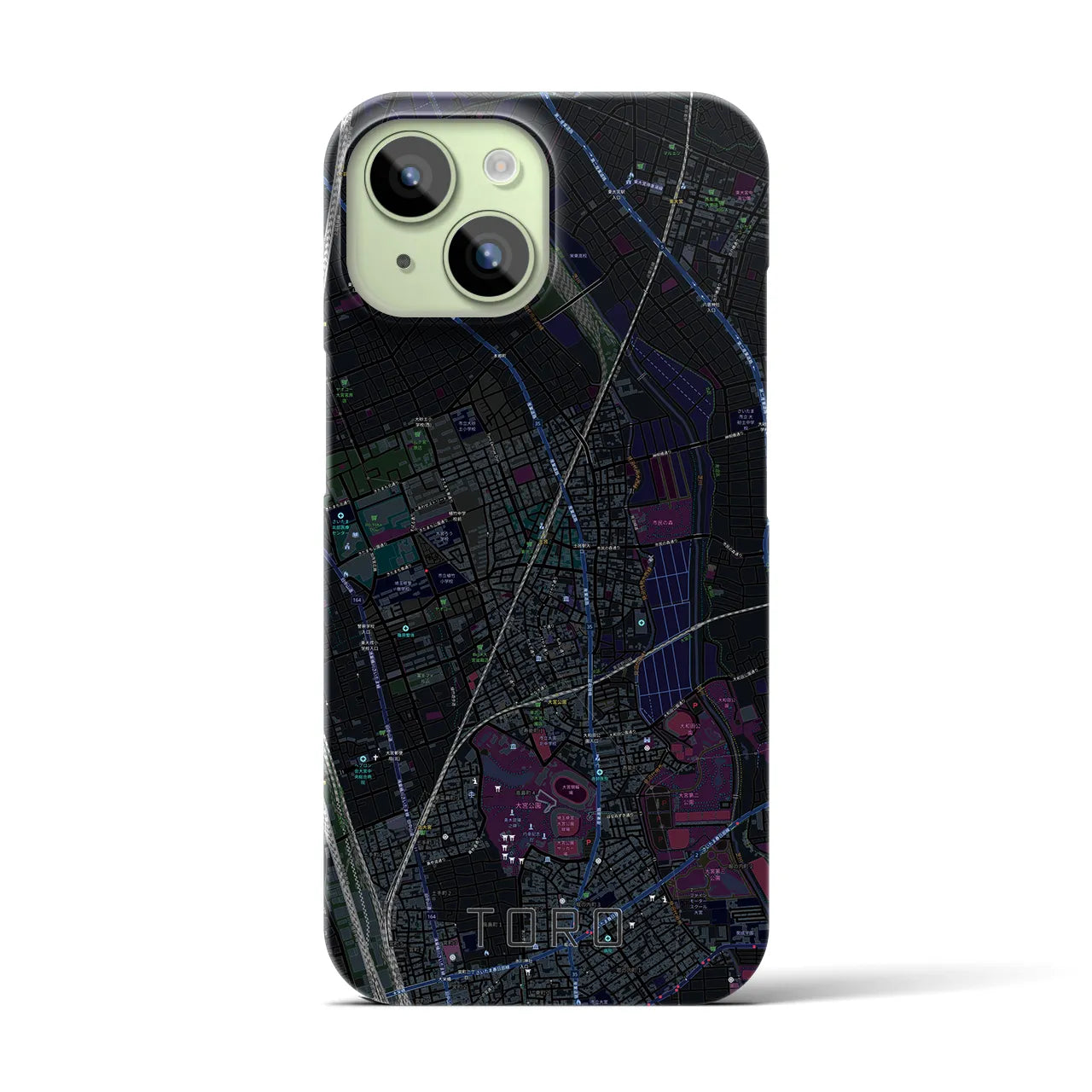 【土呂(埼玉県)】地図柄iPhoneケース(バックカバータイプ)