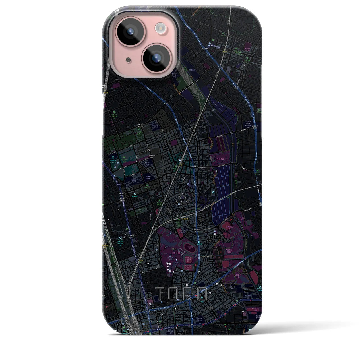【土呂(埼玉県)】地図柄iPhoneケース(バックカバータイプ)