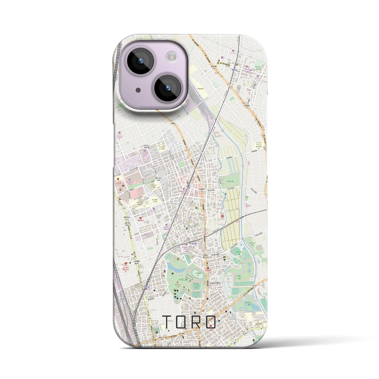 【土呂(埼玉県)】地図柄iPhoneケース(バックカバータイプ)