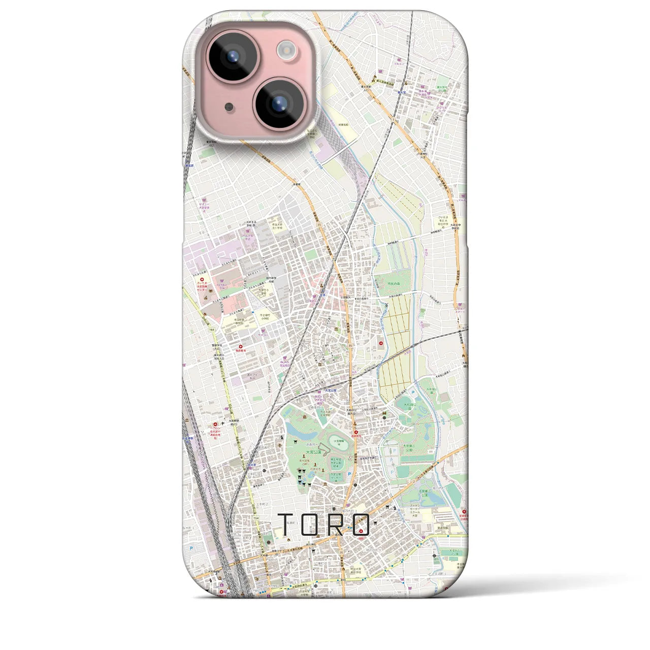 【土呂(埼玉県)】地図柄iPhoneケース(バックカバータイプ)