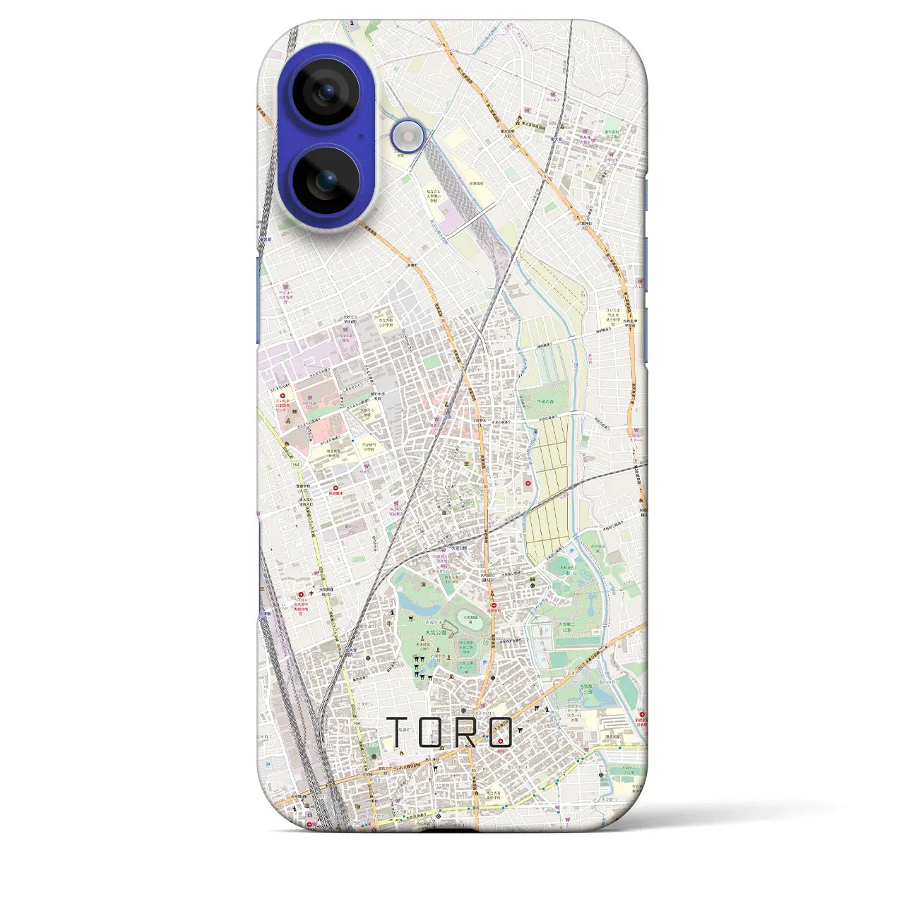 【土呂(埼玉県)】地図柄iPhoneケース(バックカバータイプ)ナチュラル・iPhone 16 Pro Max 用
