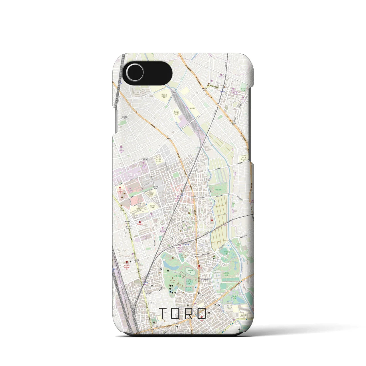 【土呂(埼玉県)】地図柄iPhoneケース(バックカバータイプ)