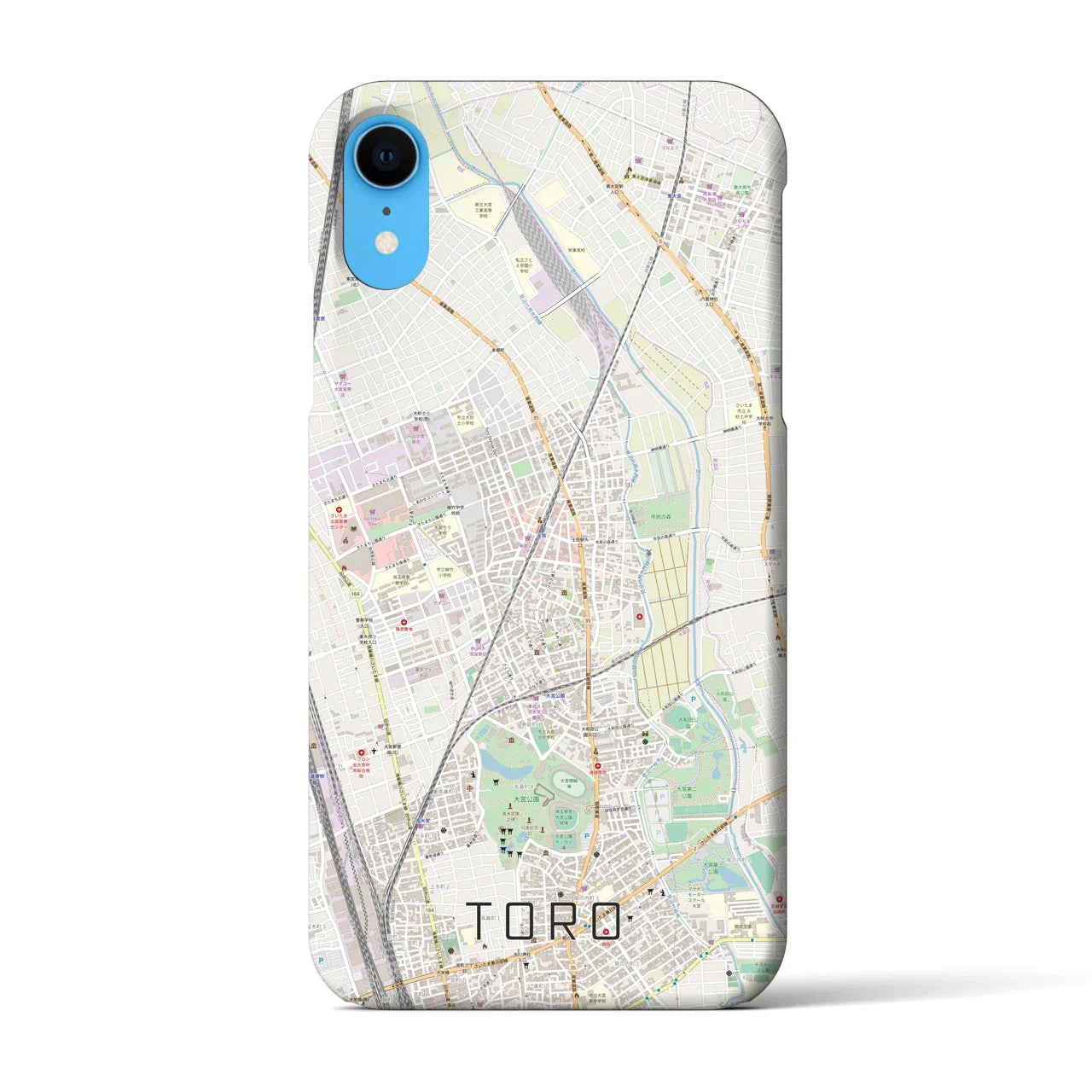 【土呂(埼玉県)】地図柄iPhoneケース(バックカバータイプ)