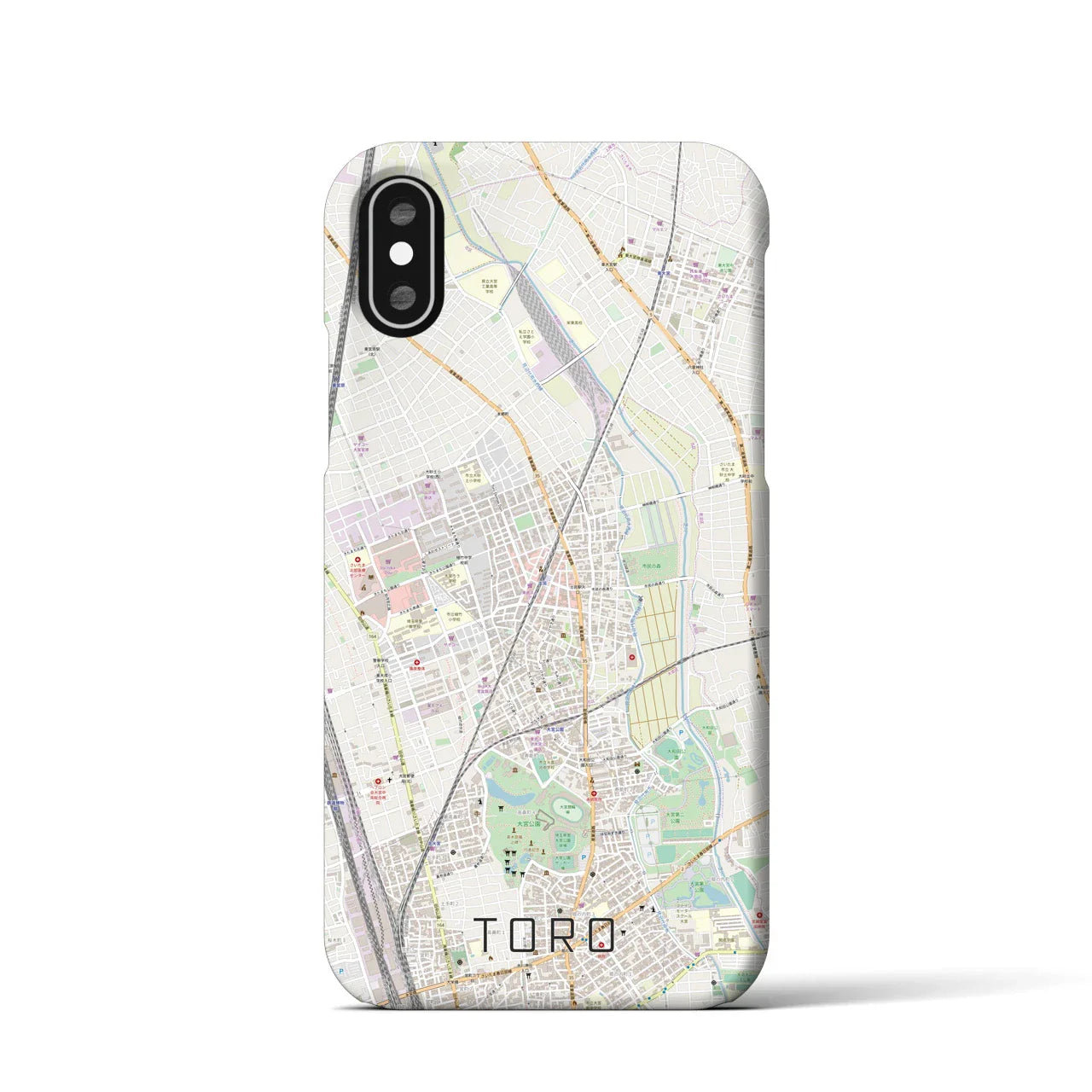【土呂(埼玉県)】地図柄iPhoneケース(バックカバータイプ)
