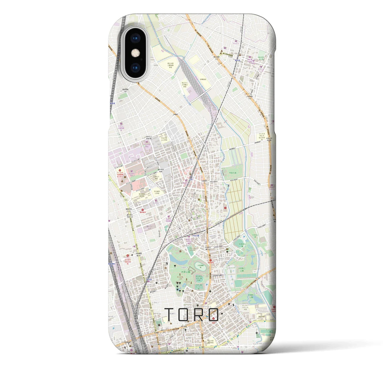 【土呂(埼玉県)】地図柄iPhoneケース(バックカバータイプ)