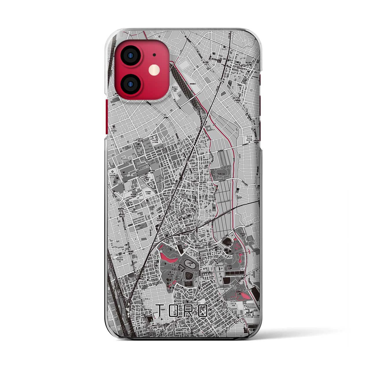 【土呂(埼玉県)】地図柄iPhoneケース(クリアタイプ)