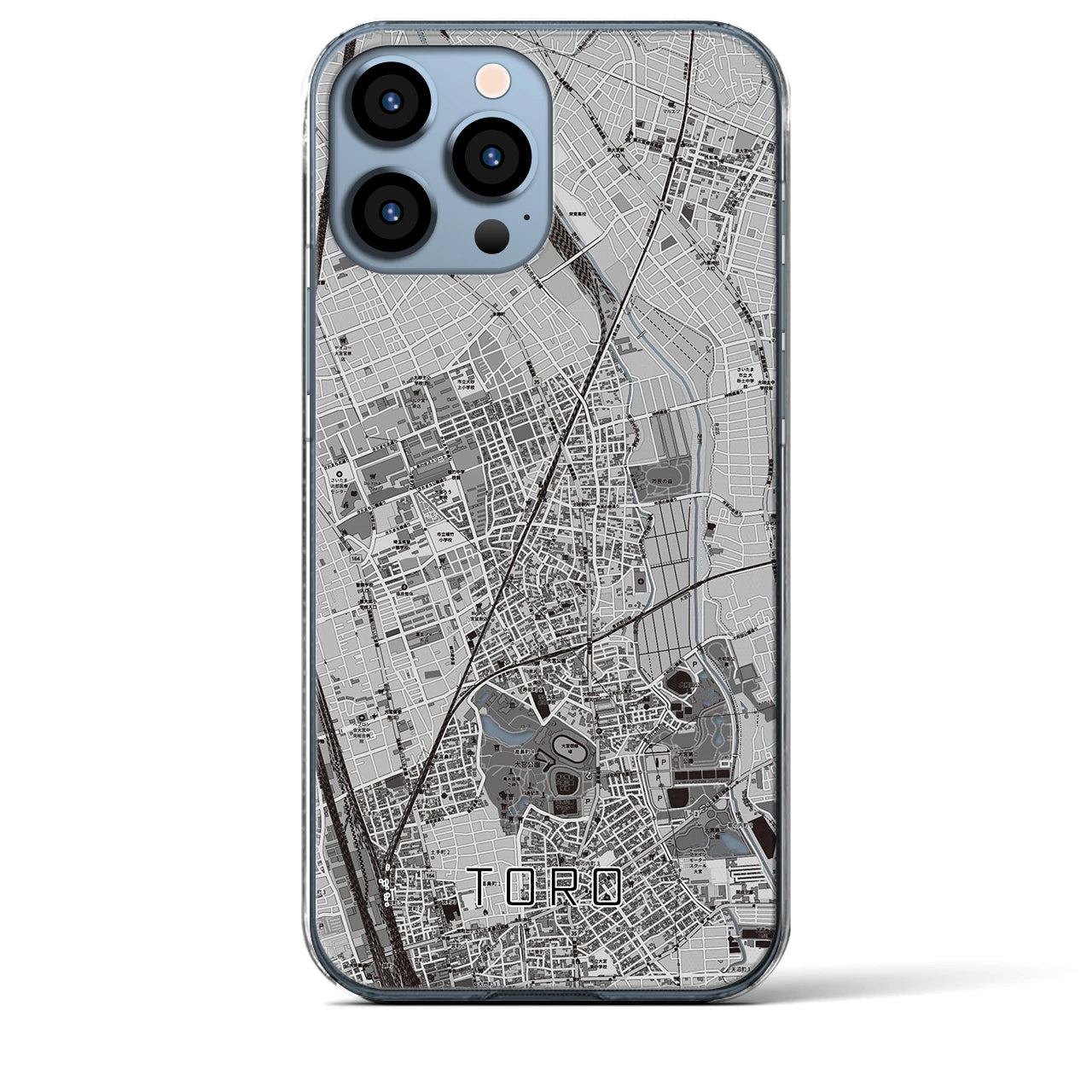 【土呂(埼玉県)】地図柄iPhoneケース(クリアタイプ)