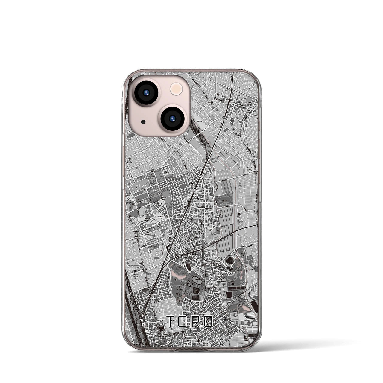 【土呂(埼玉県)】地図柄iPhoneケース(クリアタイプ)