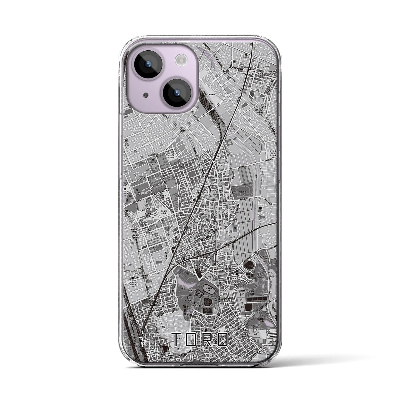 【土呂(埼玉県)】地図柄iPhoneケース(クリアタイプ)