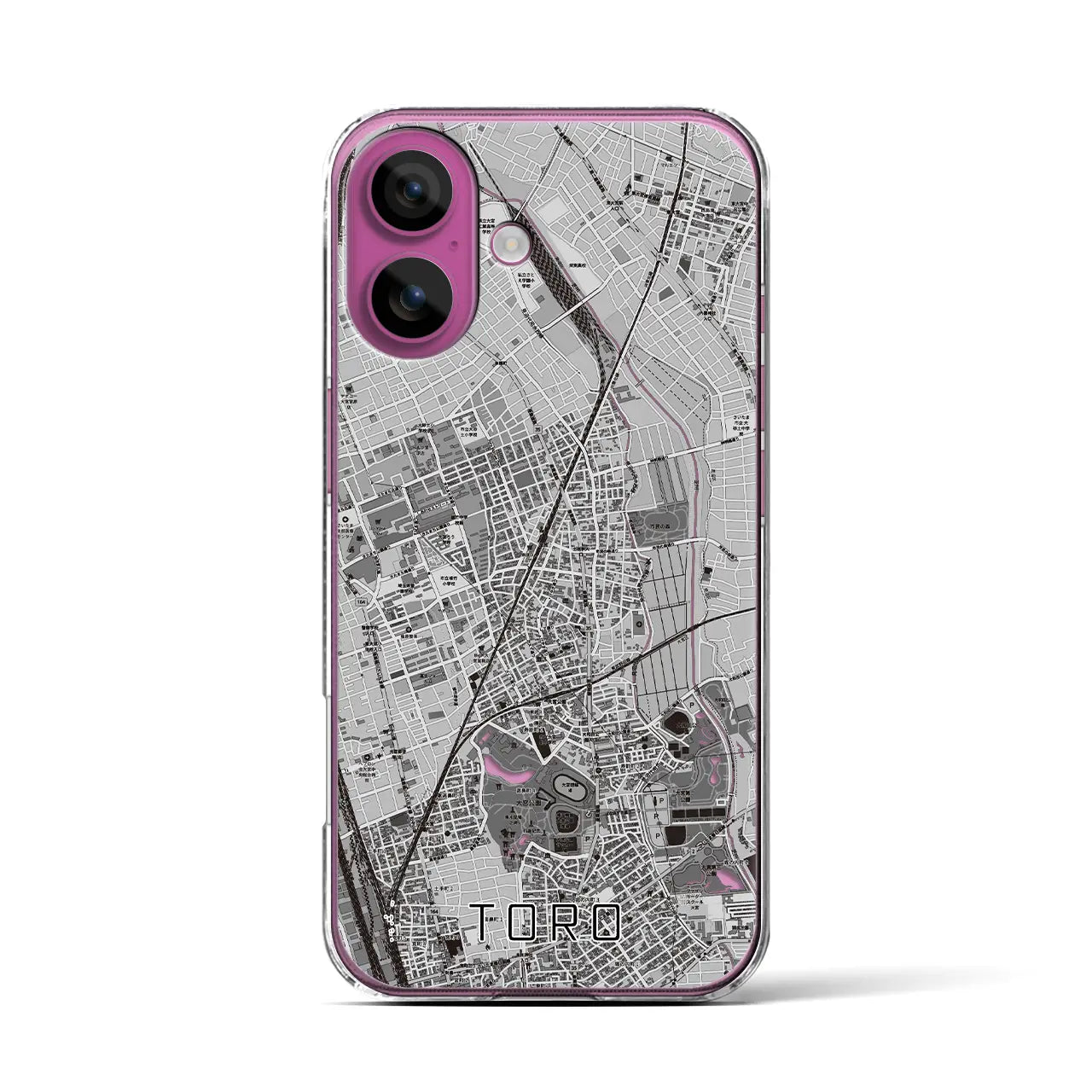 【土呂(埼玉県)】地図柄iPhoneケース(クリアタイプ)