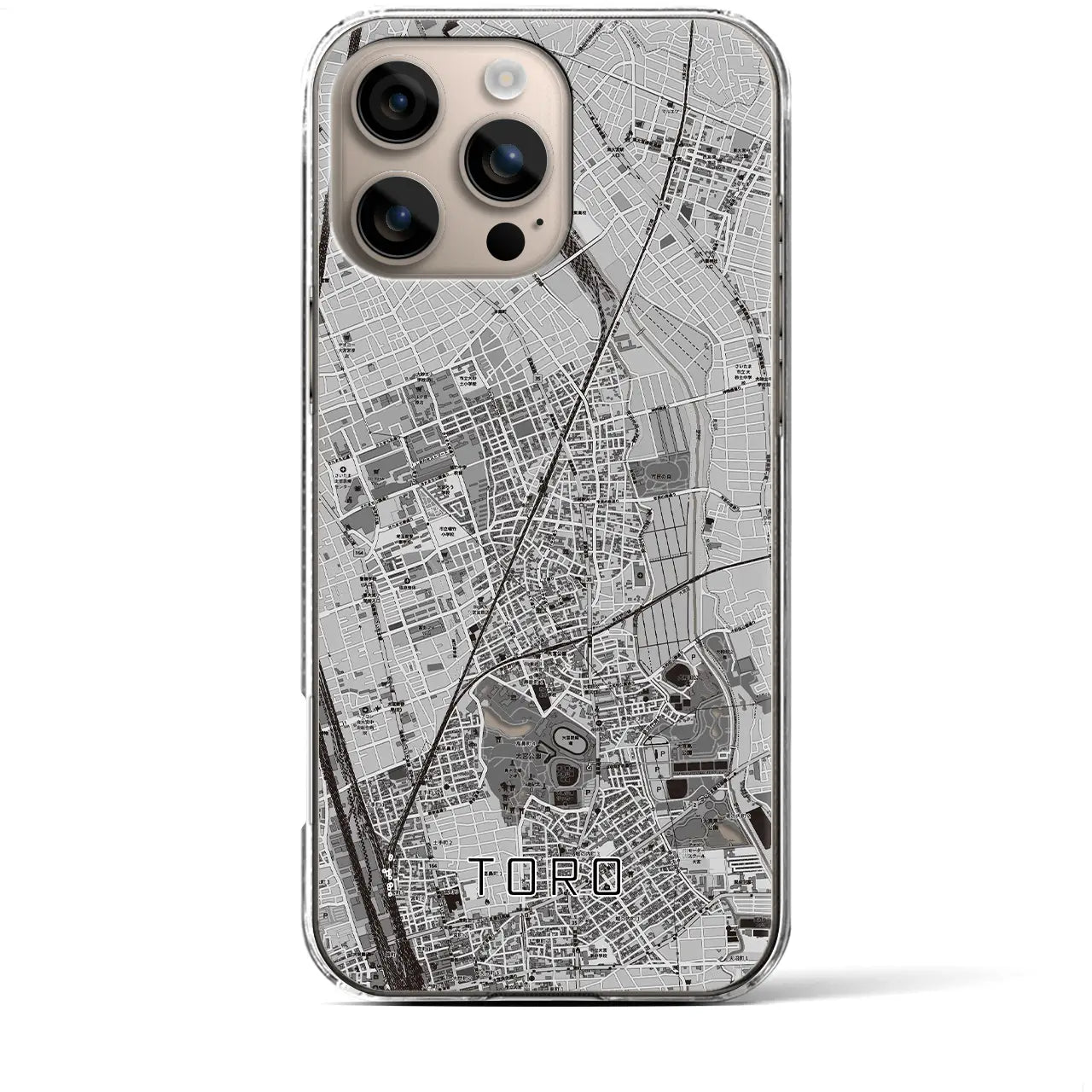 【土呂(埼玉県)】地図柄iPhoneケース(クリアタイプ)