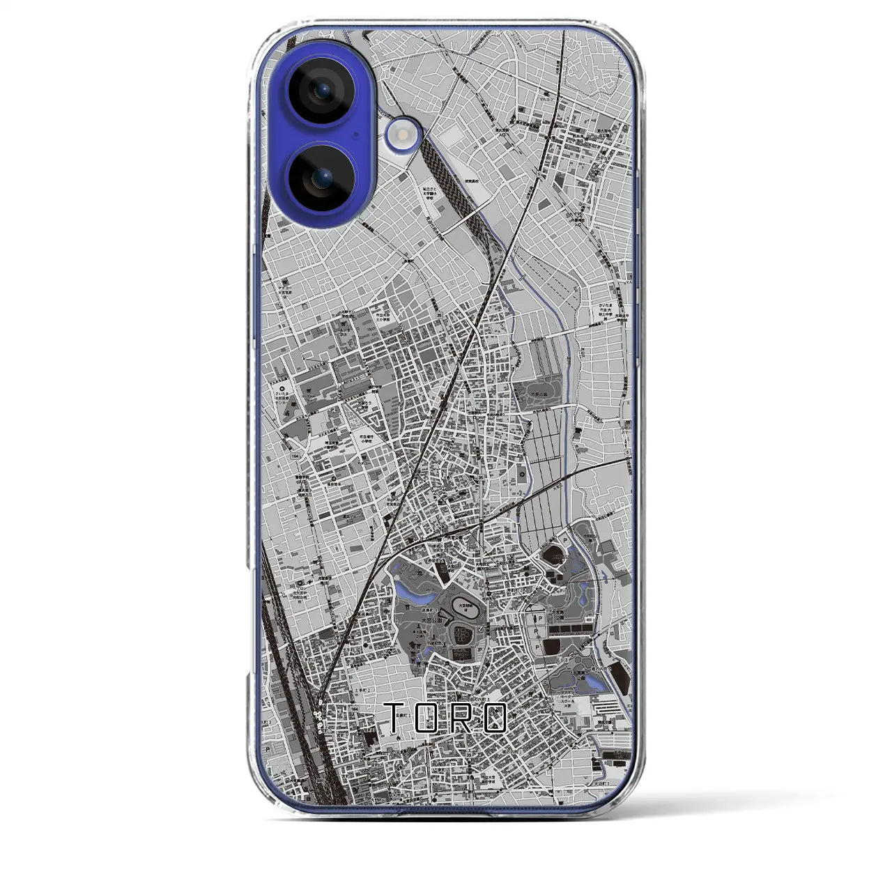 【土呂(埼玉県)】地図柄iPhoneケース(クリアタイプ)