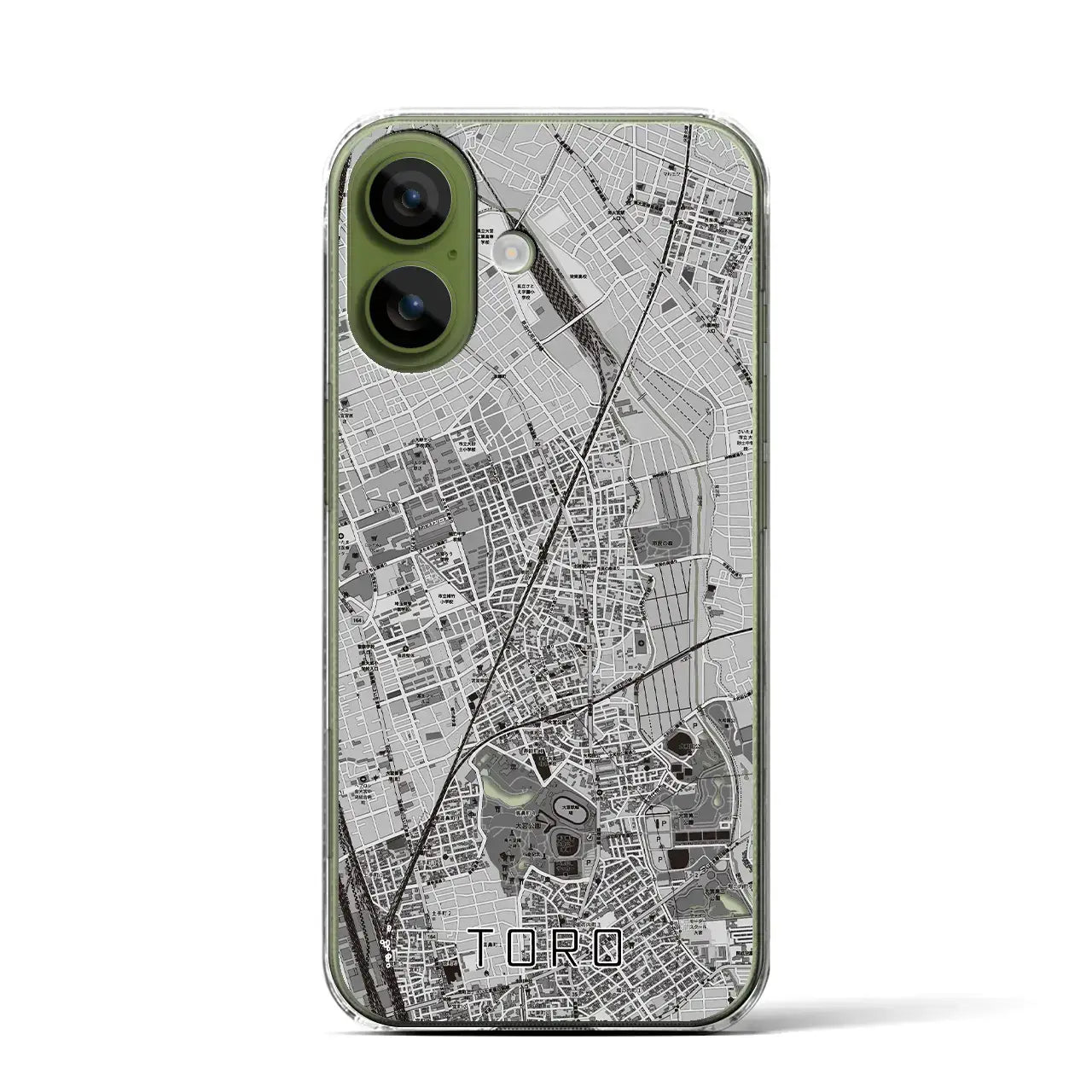 【土呂(埼玉県)】地図柄iPhoneケース(クリアタイプ)