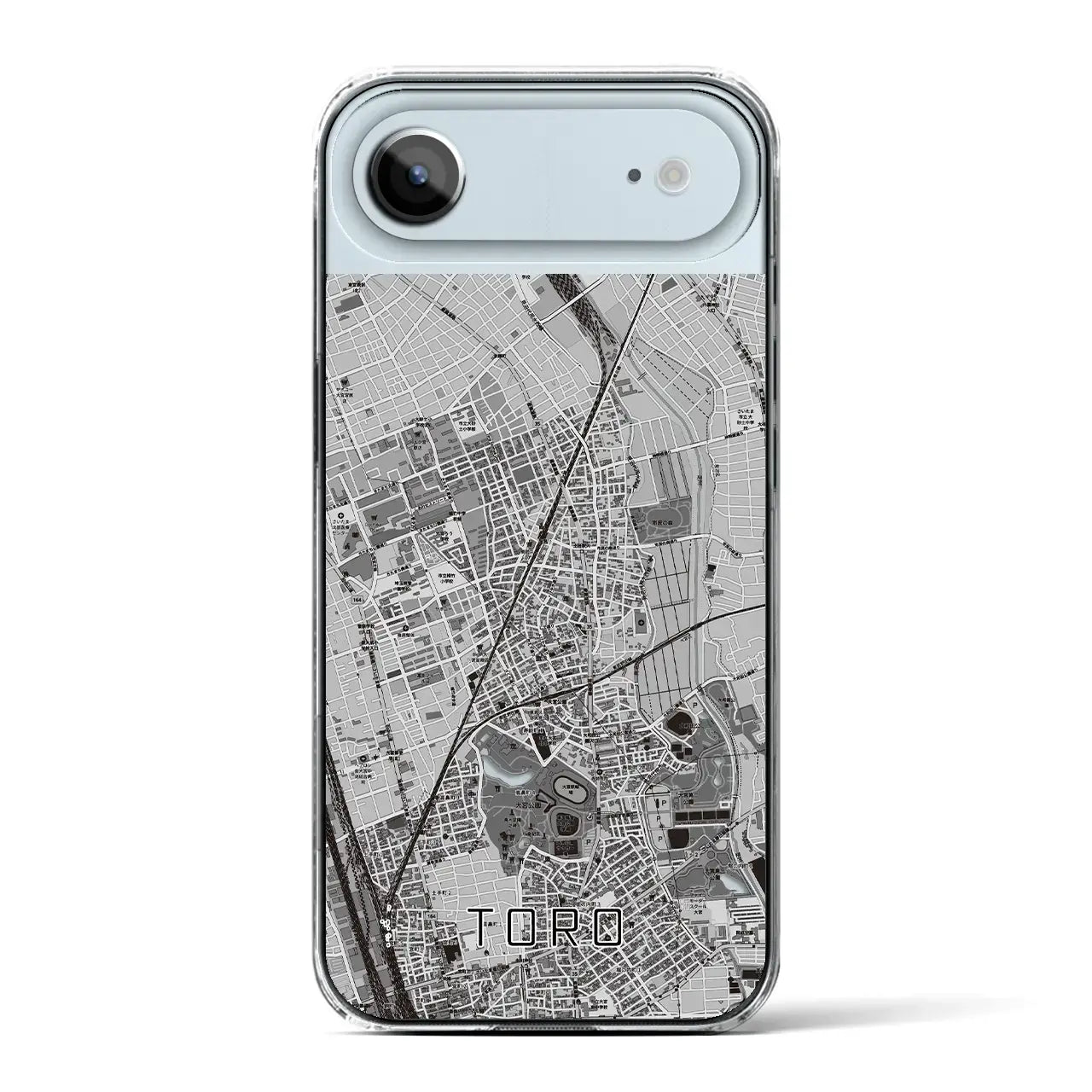 【土呂(埼玉県)】地図柄iPhoneケース(クリアタイプ)モノトーン・iPhone 17 Pro Max 用