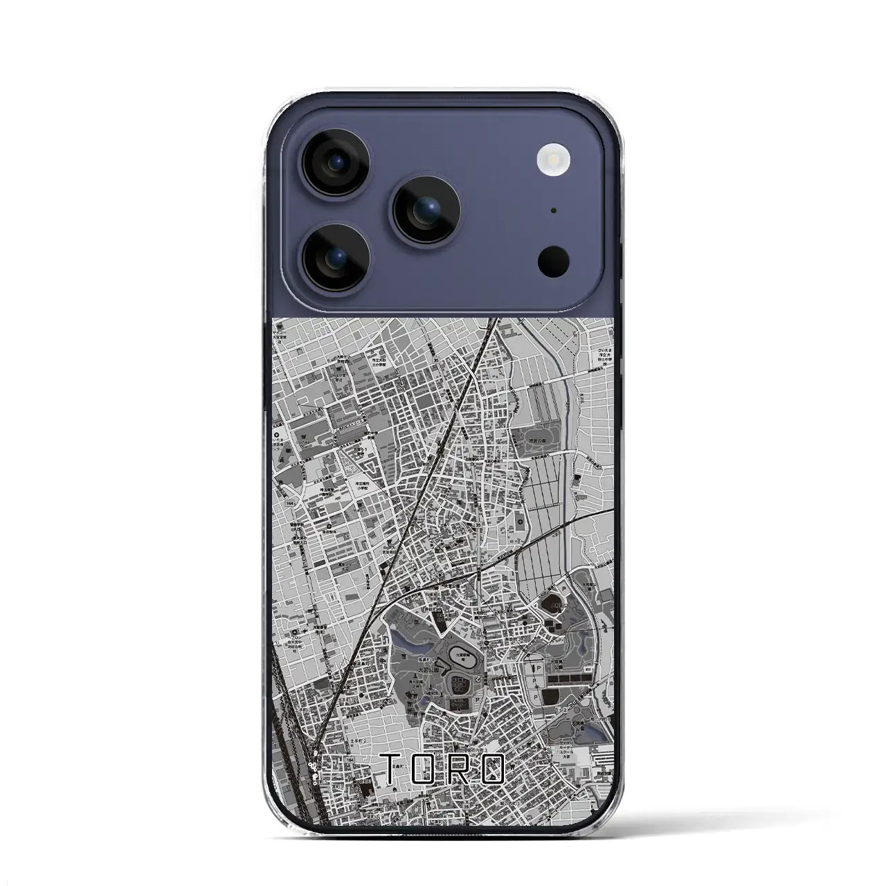 【土呂(埼玉県)】地図柄iPhoneケース(クリアタイプ)