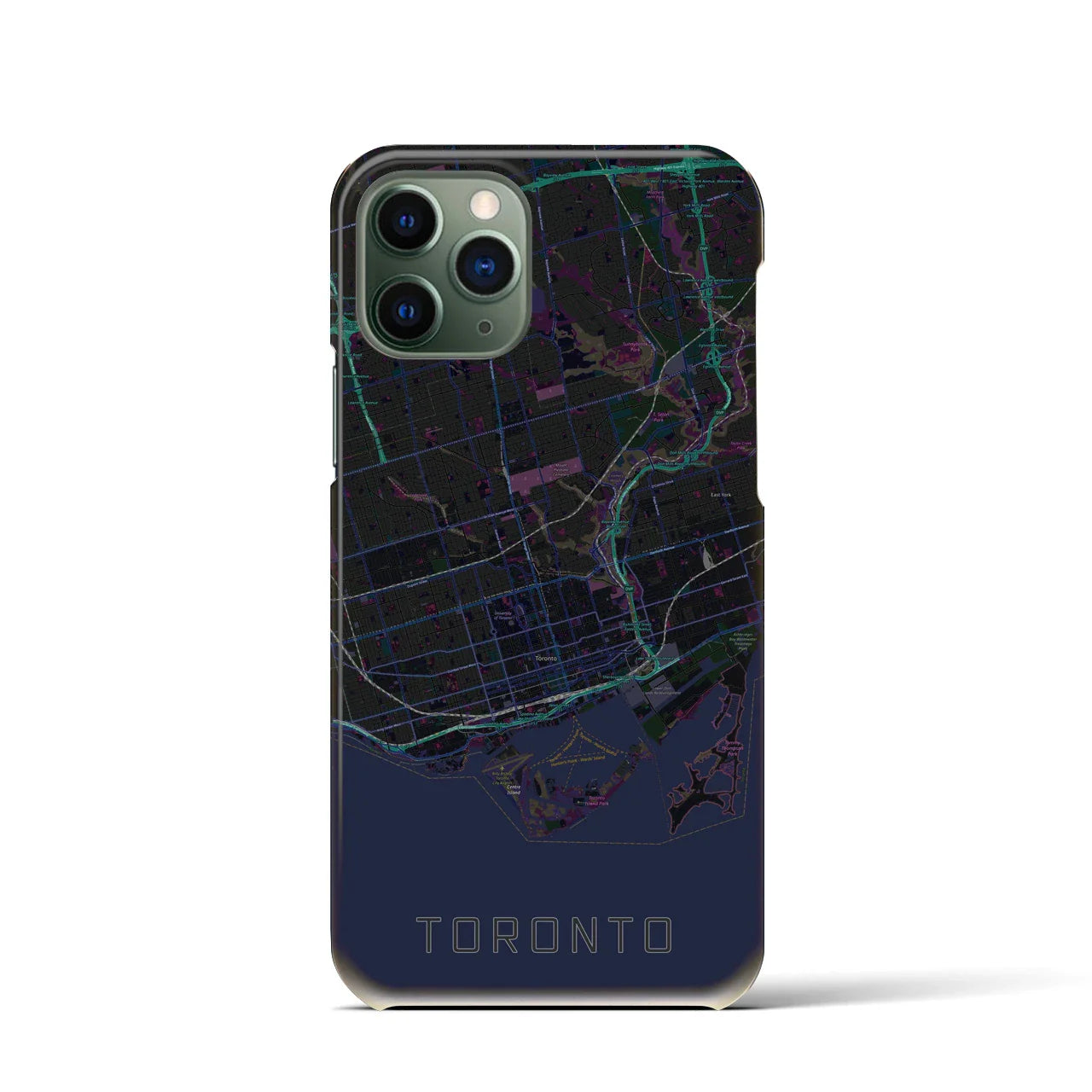【トロント(カナダ)】地図柄iPhoneケース(バックカバータイプ)