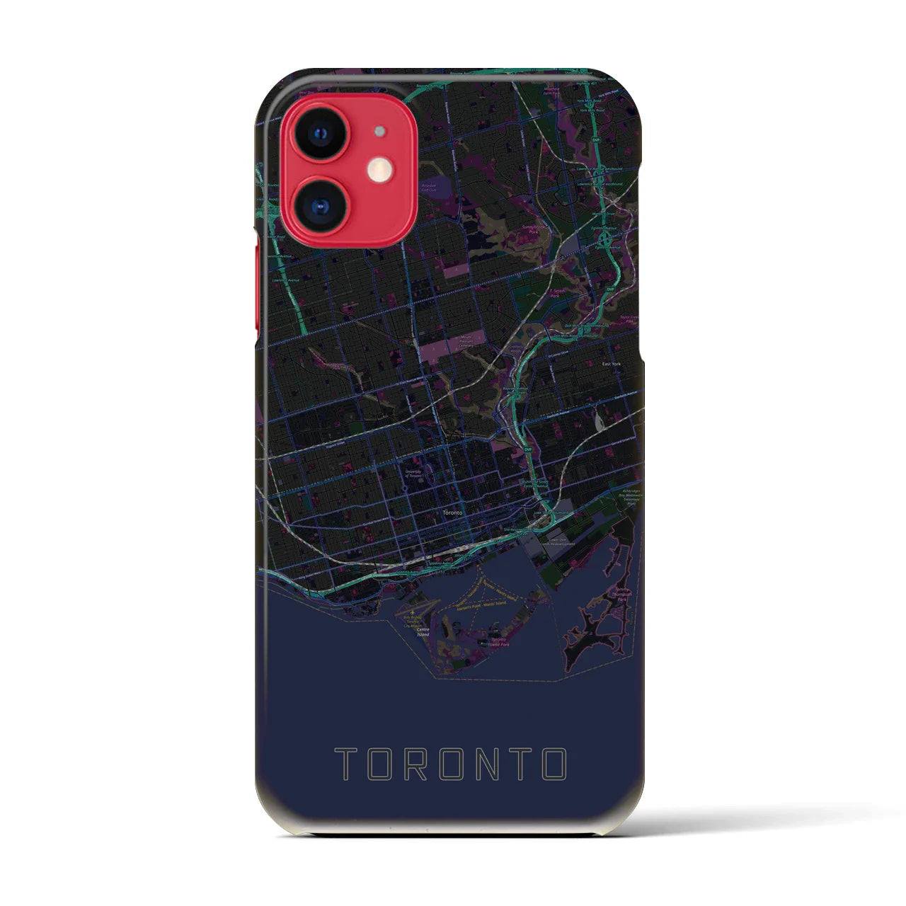 【トロント(カナダ)】地図柄iPhoneケース(バックカバータイプ)
