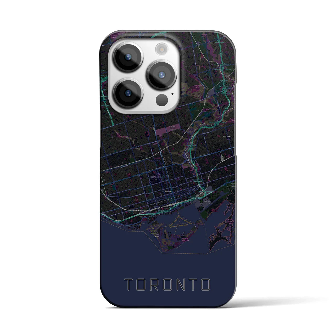 【トロント(カナダ)】地図柄iPhoneケース(バックカバータイプ)