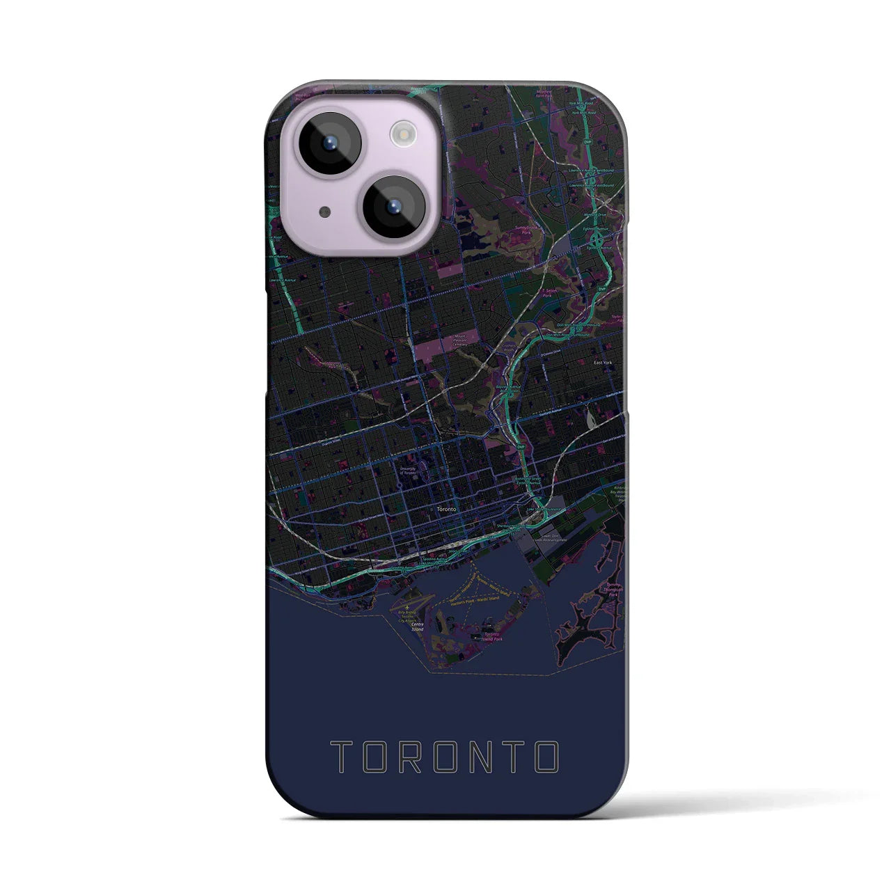 【トロント(カナダ)】地図柄iPhoneケース(バックカバータイプ)
