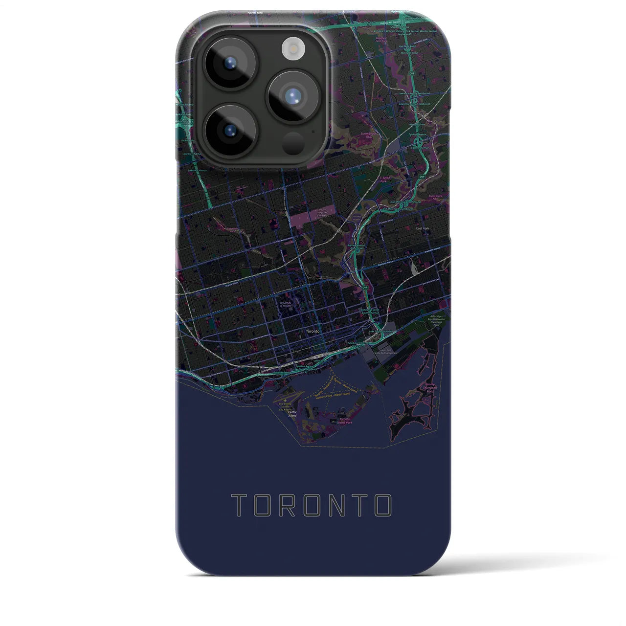 【トロント(カナダ)】地図柄iPhoneケース(バックカバータイプ)