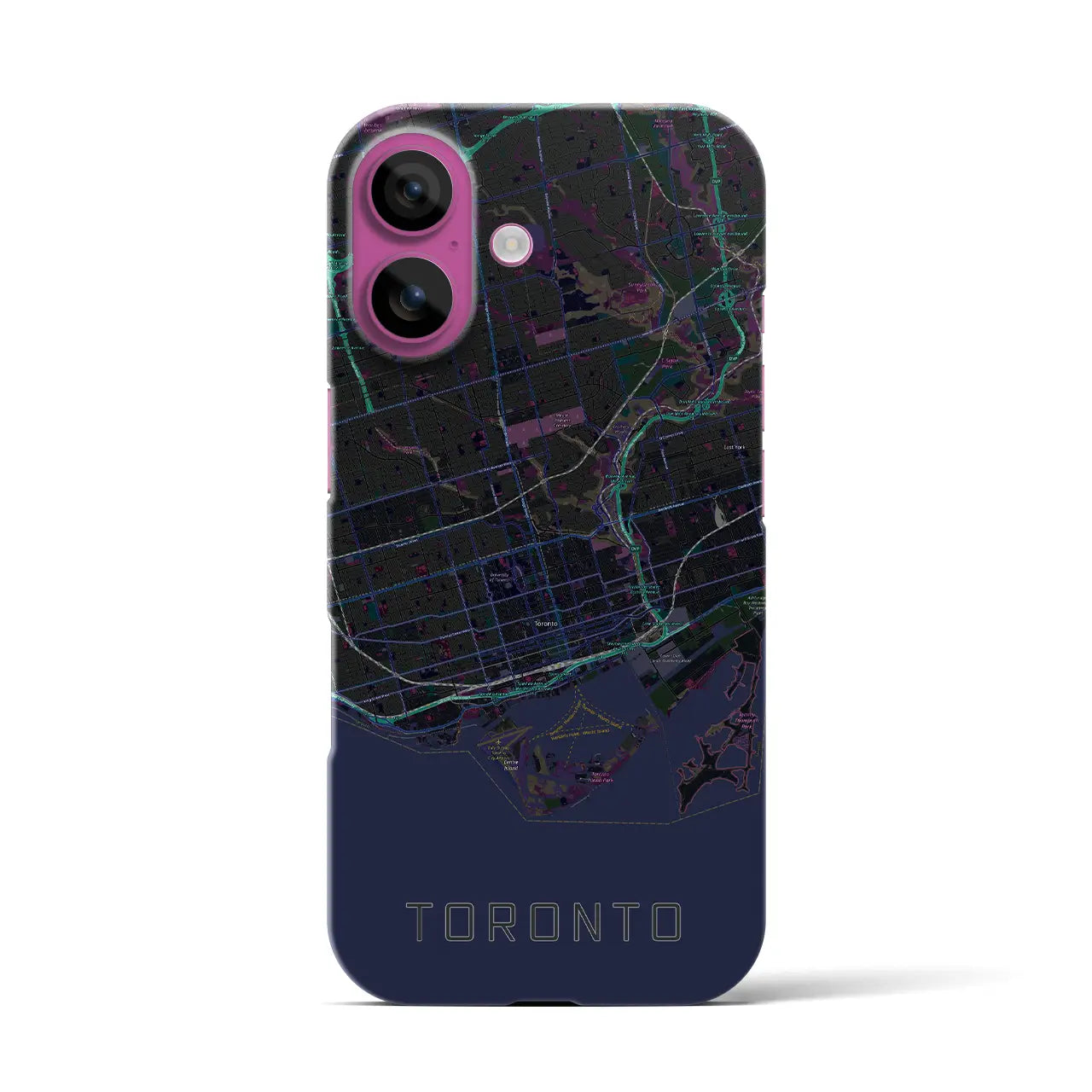 【トロント(カナダ)】地図柄iPhoneケース(バックカバータイプ)