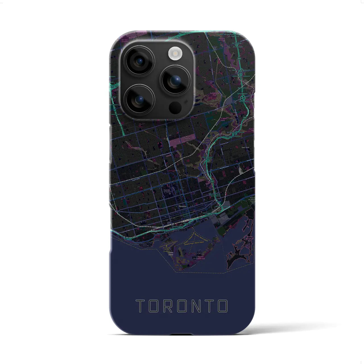 【トロント(カナダ)】地図柄iPhoneケース(バックカバータイプ)