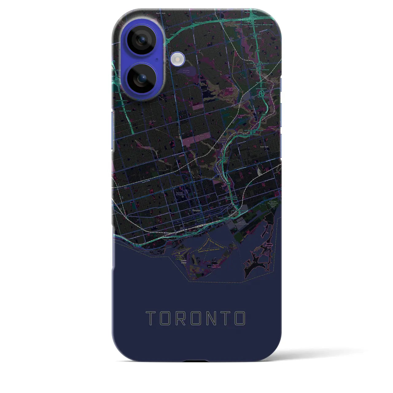【トロント(カナダ)】地図柄iPhoneケース(バックカバータイプ)