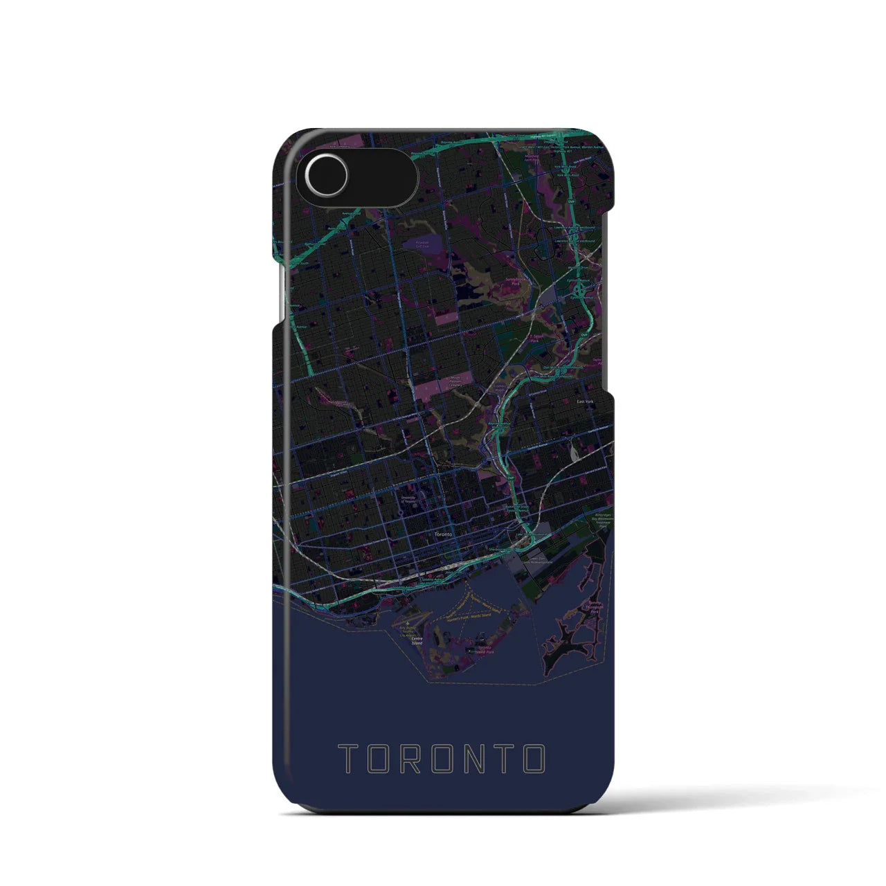 【トロント(カナダ)】地図柄iPhoneケース(バックカバータイプ)