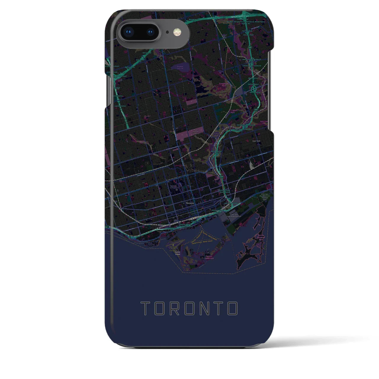 【トロント(カナダ)】地図柄iPhoneケース(バックカバータイプ)