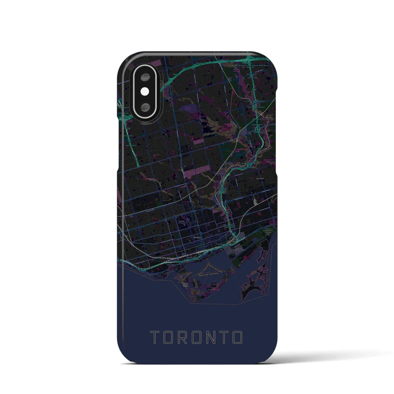 【トロント(カナダ)】地図柄iPhoneケース(バックカバータイプ)