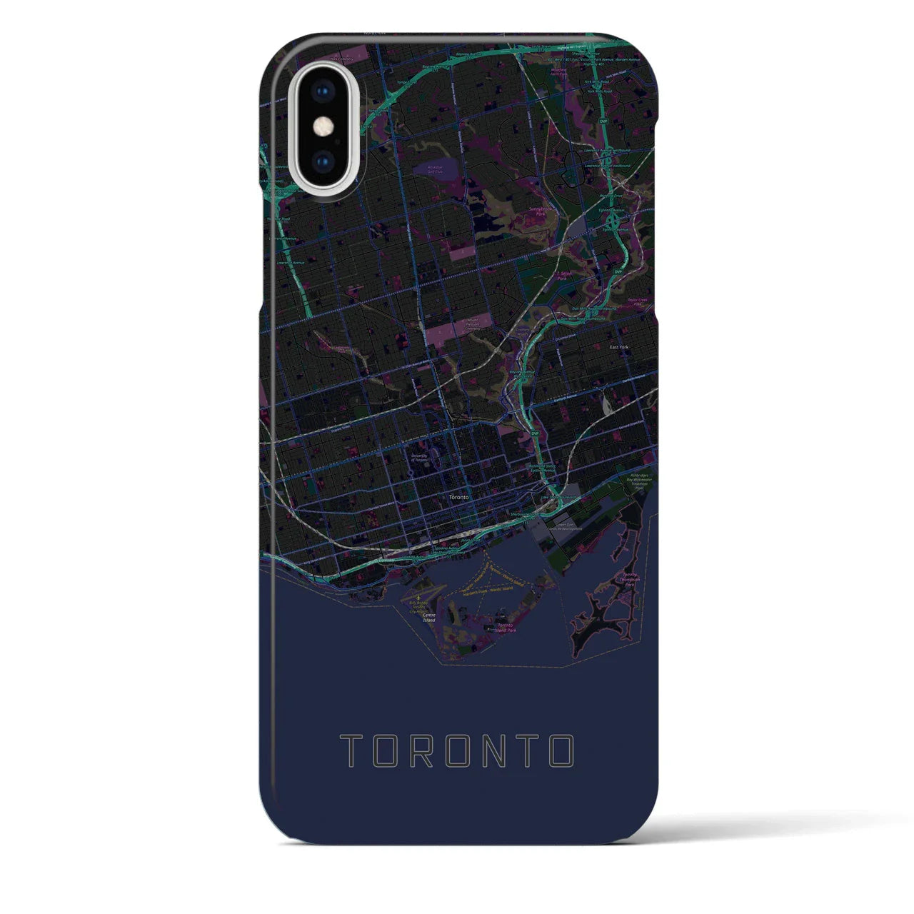 【トロント(カナダ)】地図柄iPhoneケース(バックカバータイプ)