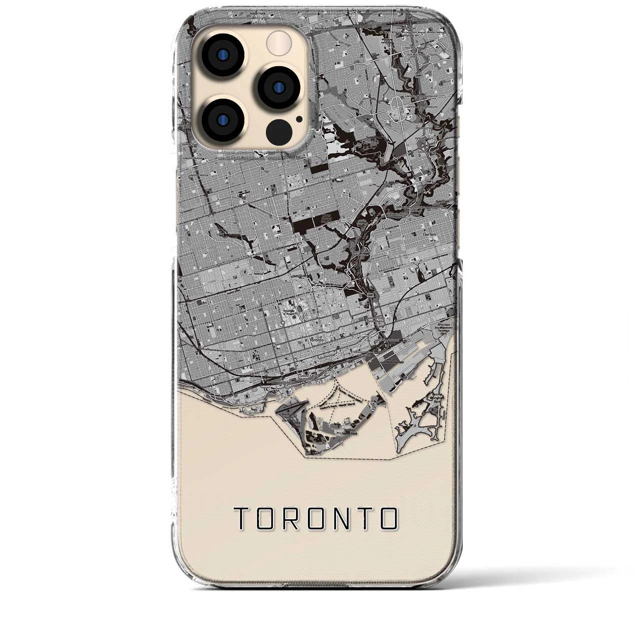 【トロント(カナダ)】地図柄iPhoneケース(クリアタイプ)