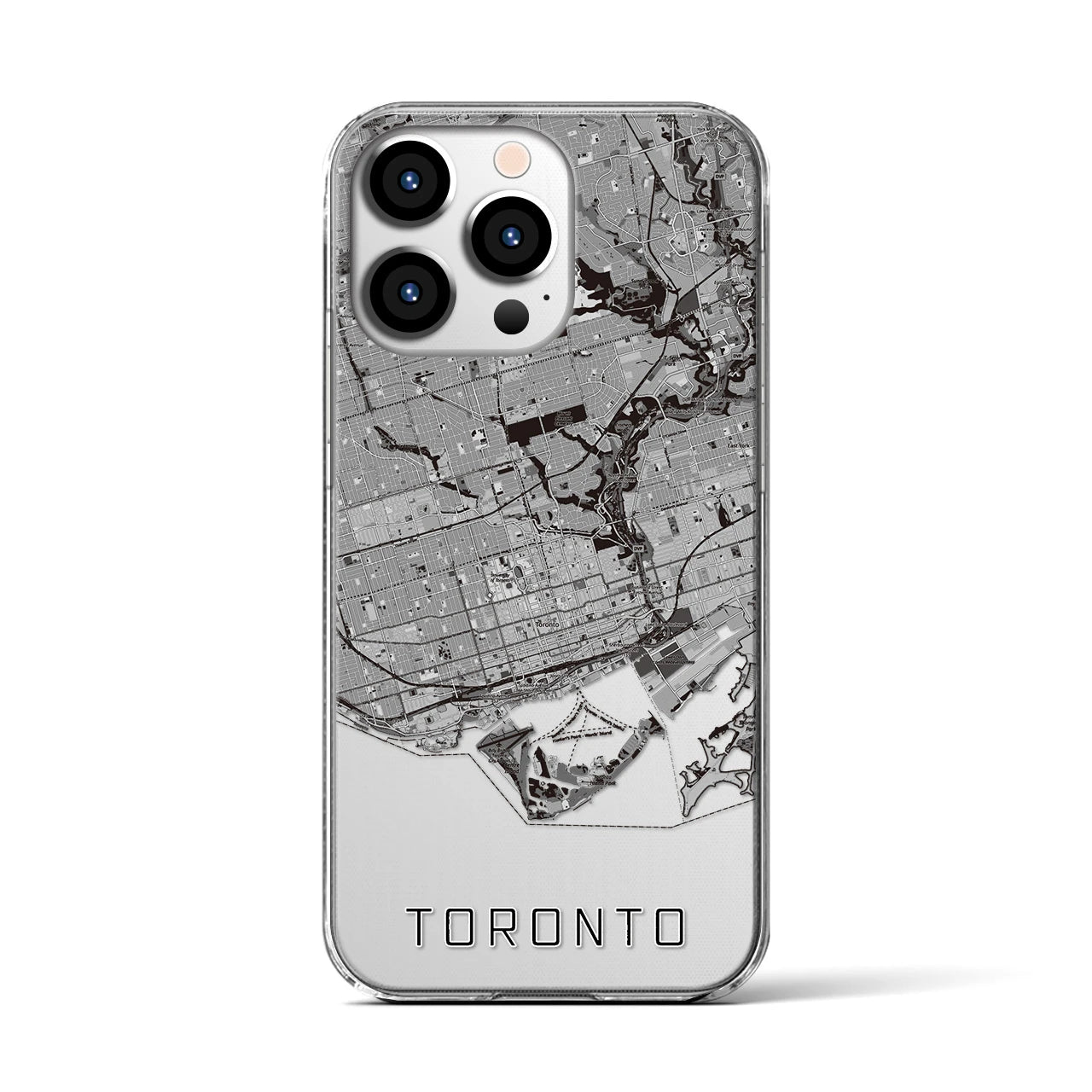 【トロント(カナダ)】地図柄iPhoneケース(クリアタイプ)
