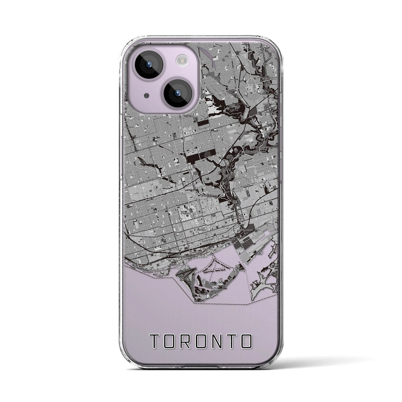 【トロント(カナダ)】地図柄iPhoneケース(クリアタイプ)