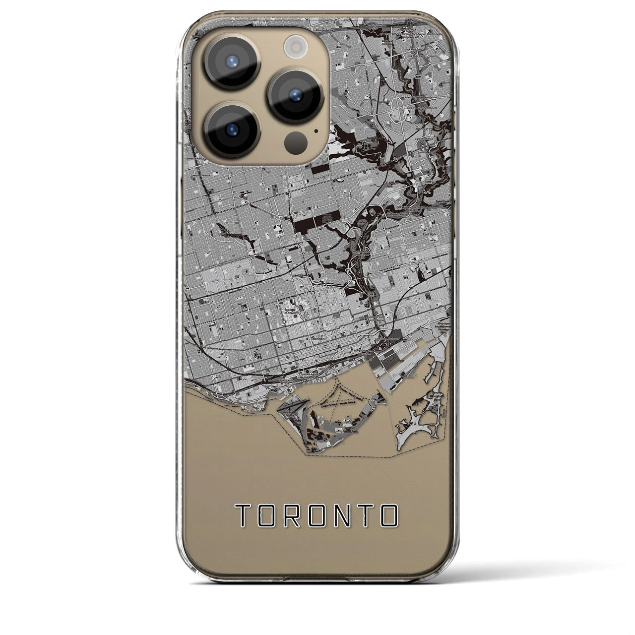 【トロント(カナダ)】地図柄iPhoneケース(クリアタイプ)