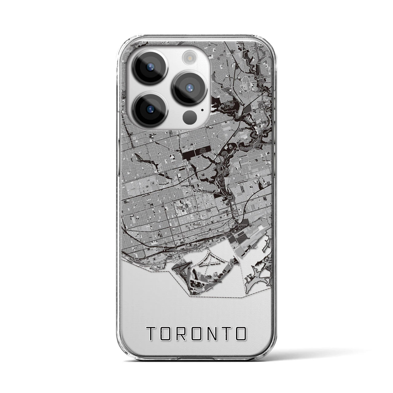 【トロント(カナダ)】地図柄iPhoneケース(クリアタイプ)
