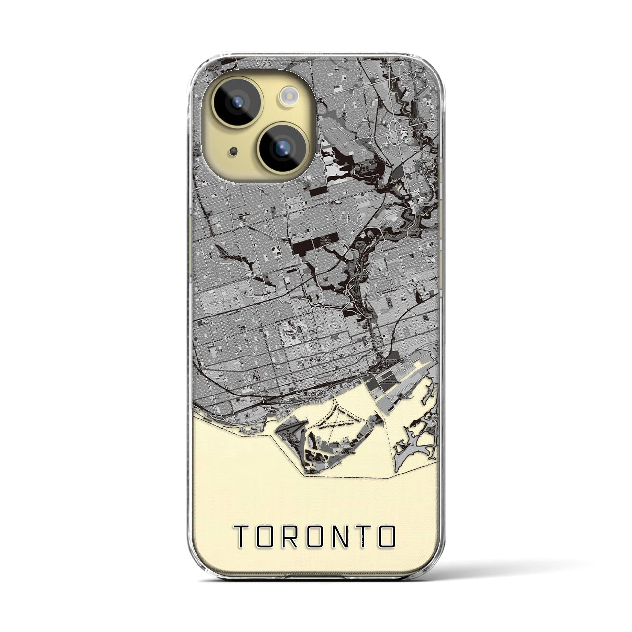 【トロント(カナダ)】地図柄iPhoneケース(クリアタイプ)