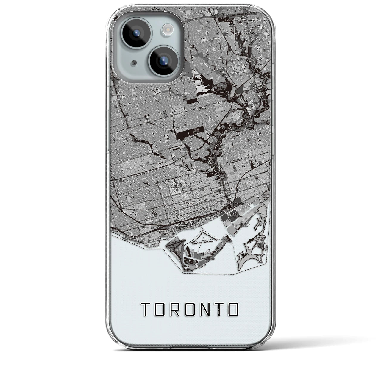 【トロント(カナダ)】地図柄iPhoneケース(クリアタイプ)