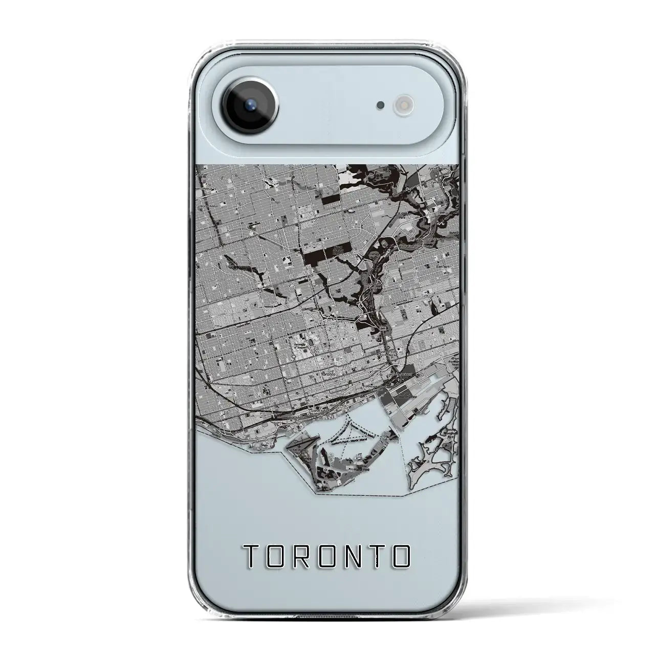 【トロント(カナダ)】地図柄iPhoneケース(クリアタイプ)モノトーン・iPhone 17 Pro Max 用