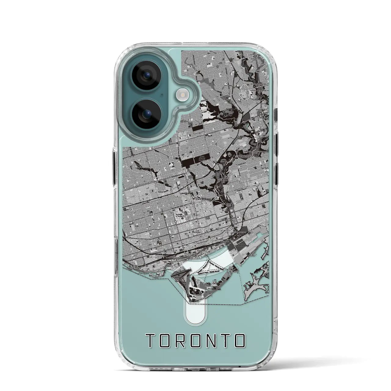 【トロント(カナダ)】地図柄iPhoneケース(MagSafeタイプ)モノトーン・iPhone 16 Pro 用