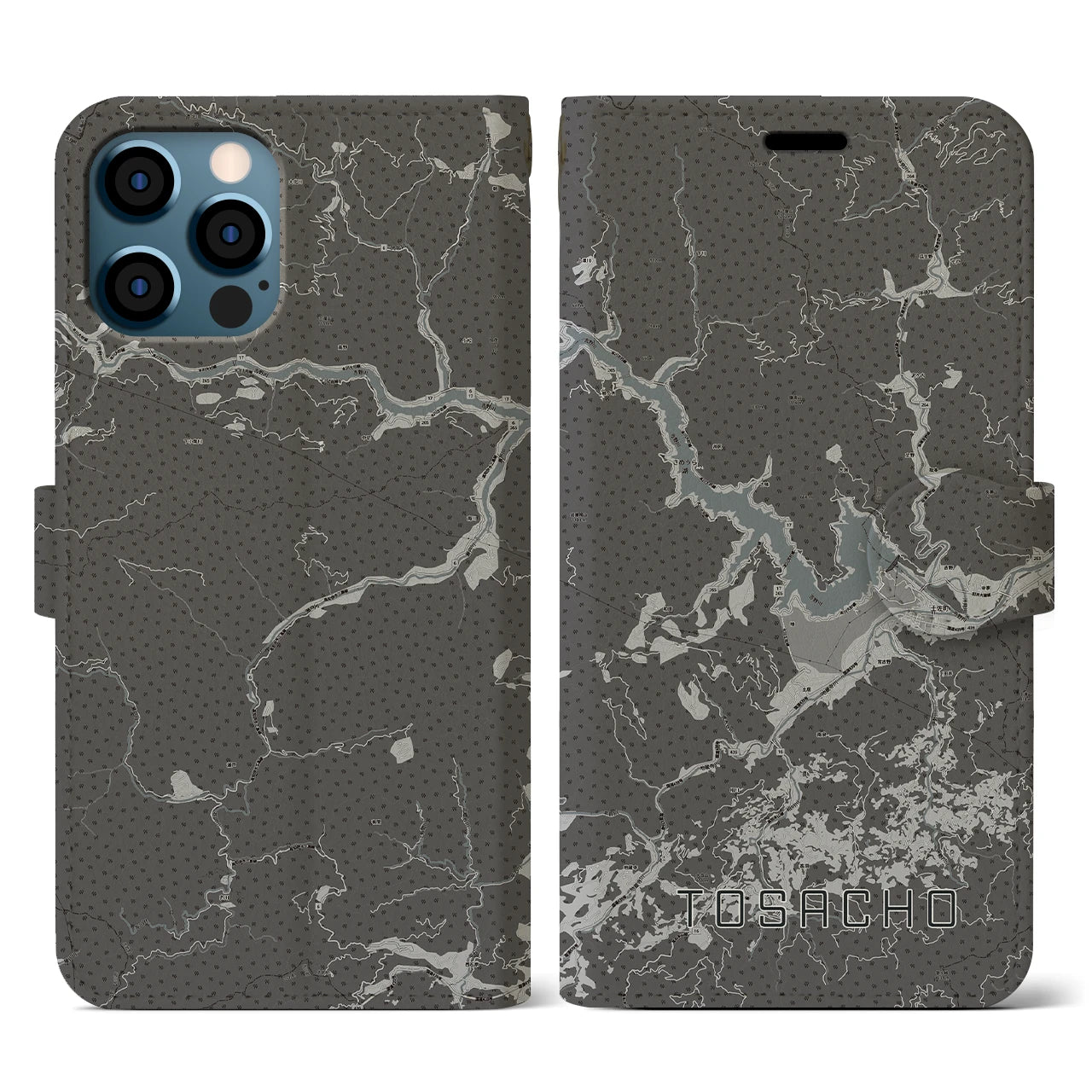 【土佐町(高知県)】地図柄iPhoneケース(手帳タイプ)