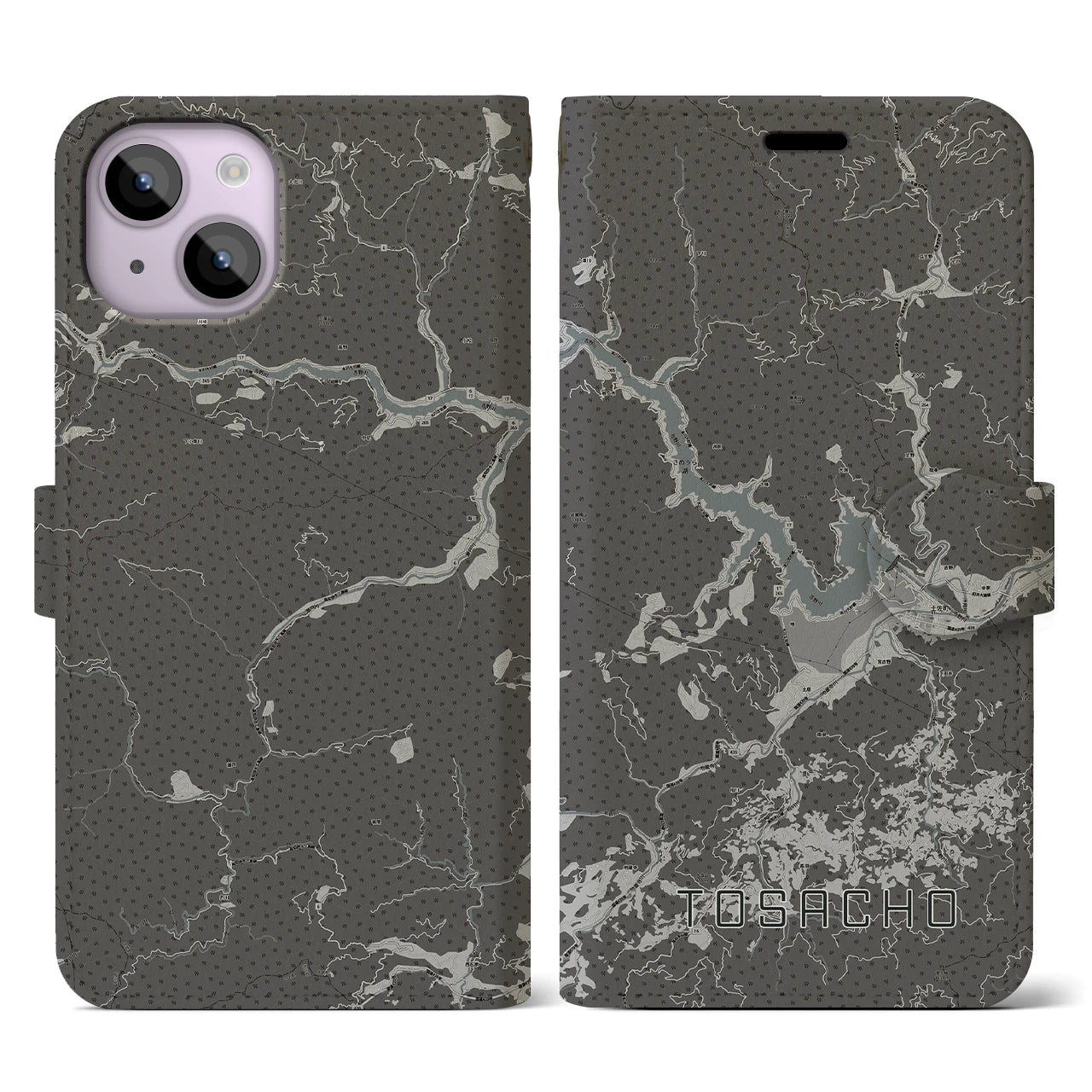 【土佐町(高知県)】地図柄iPhoneケース(手帳タイプ)