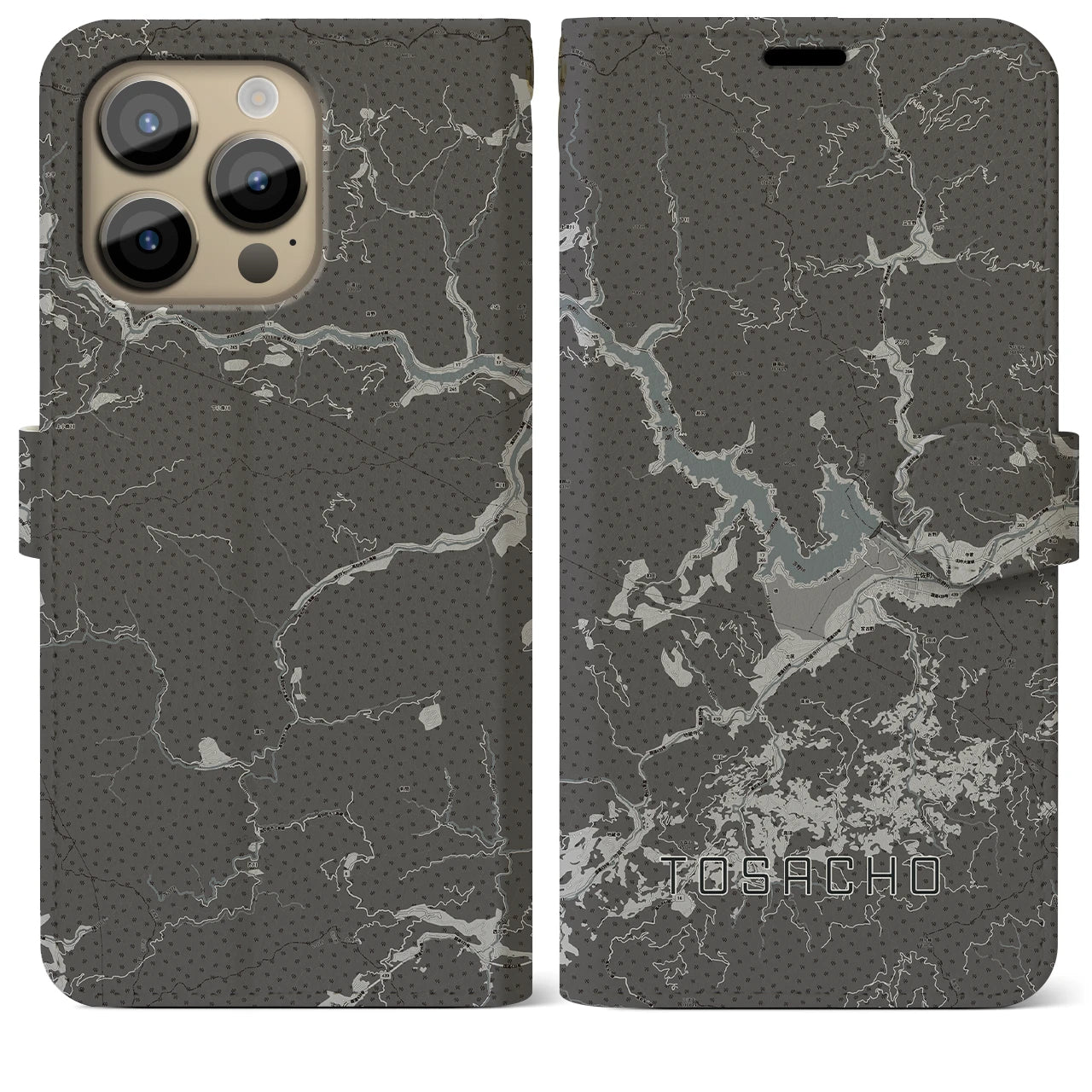 【土佐町(高知県)】地図柄iPhoneケース(手帳タイプ)