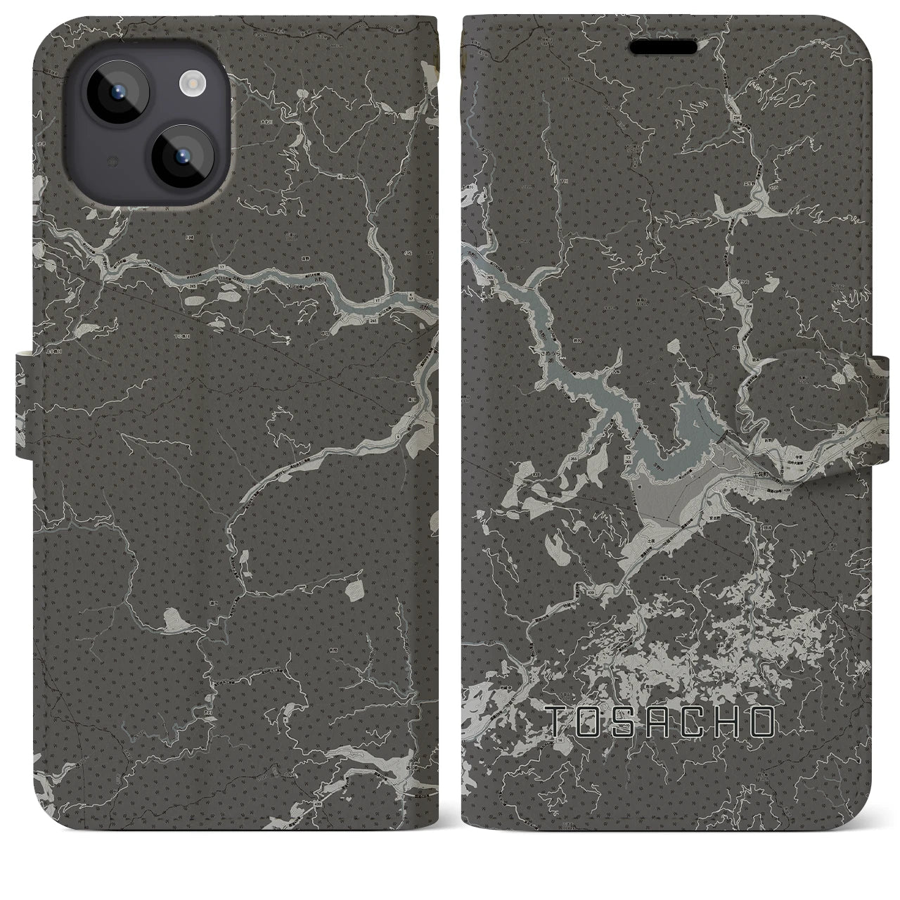 【土佐町(高知県)】地図柄iPhoneケース(手帳タイプ)