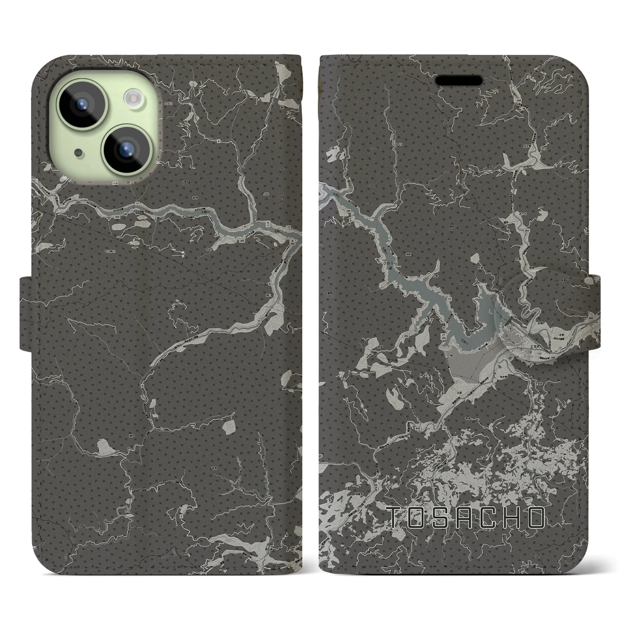 【土佐町(高知県)】地図柄iPhoneケース(手帳タイプ)