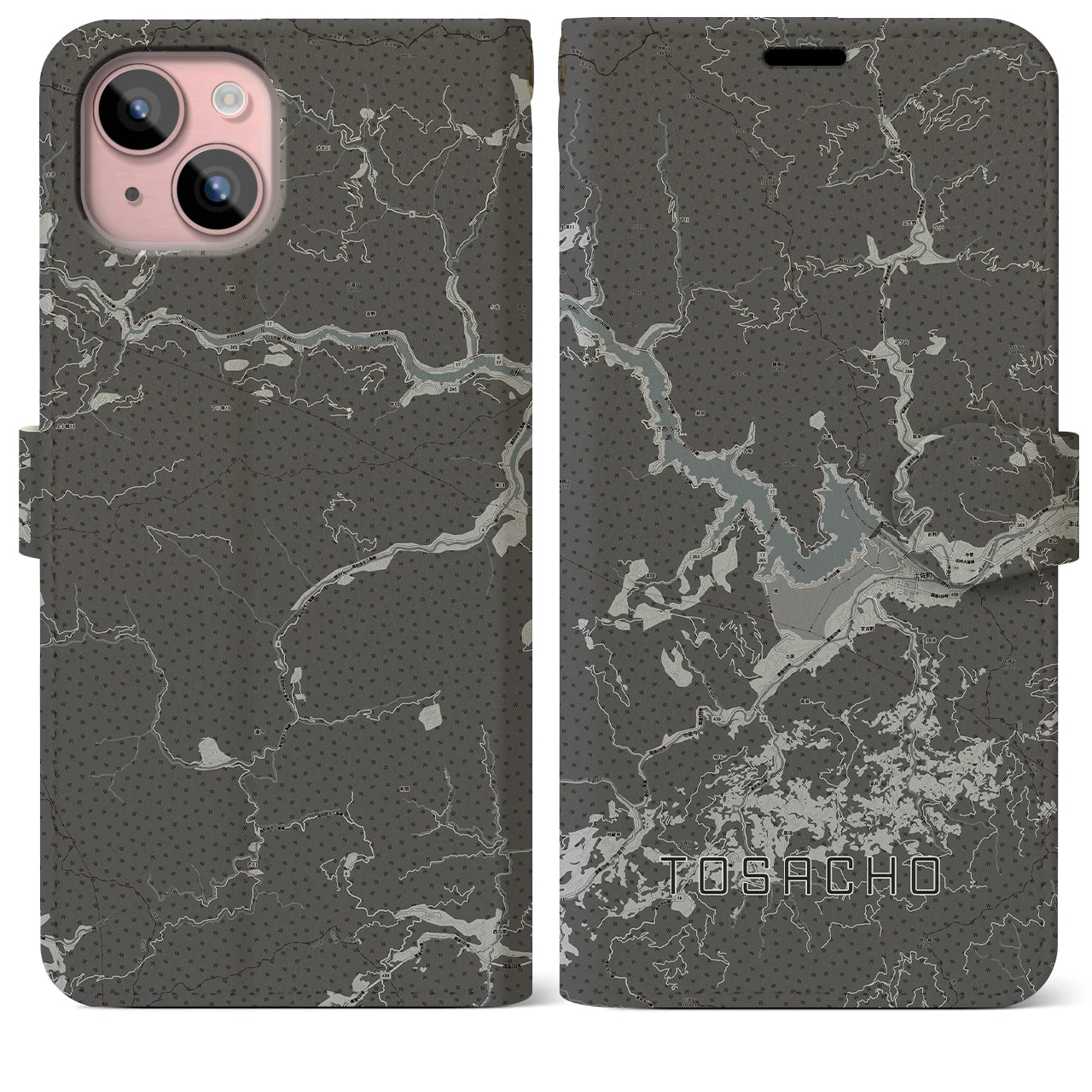 【土佐町(高知県)】地図柄iPhoneケース(手帳タイプ)